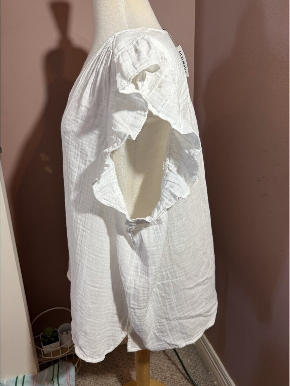 Old Navy Textured Top Ruffled Sleeves Womens 3X Cottage Core New - Picture 2 of 10